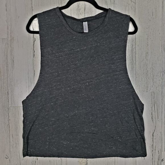 NWOT Over The Limit Apparel Heathered Gray Sleeveless Muscle Women's Size Large - Picture 1 of 9